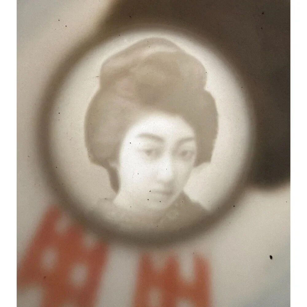 Lithophane Tea Cup and Saucer Set with Geisha Design